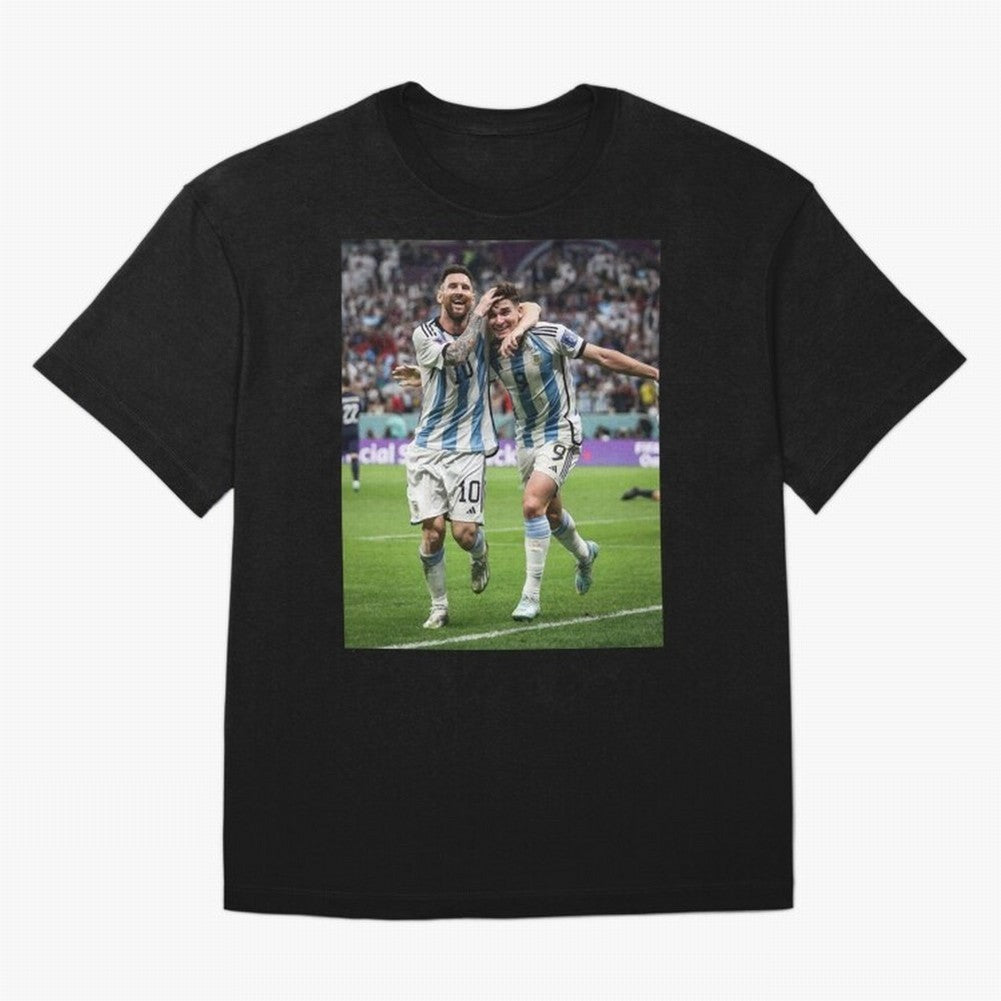 Messi x Alvarez Semifinal Classic T-Shirt Remember Match Day Hype around FIFA World Cup 2026, CR7, Spain, Football Festival Excitement, Trophy Ambitions, Country Rivalries and Star Player Buzz; Perfect for Fans, Collectors, Family Gatherings, Watch