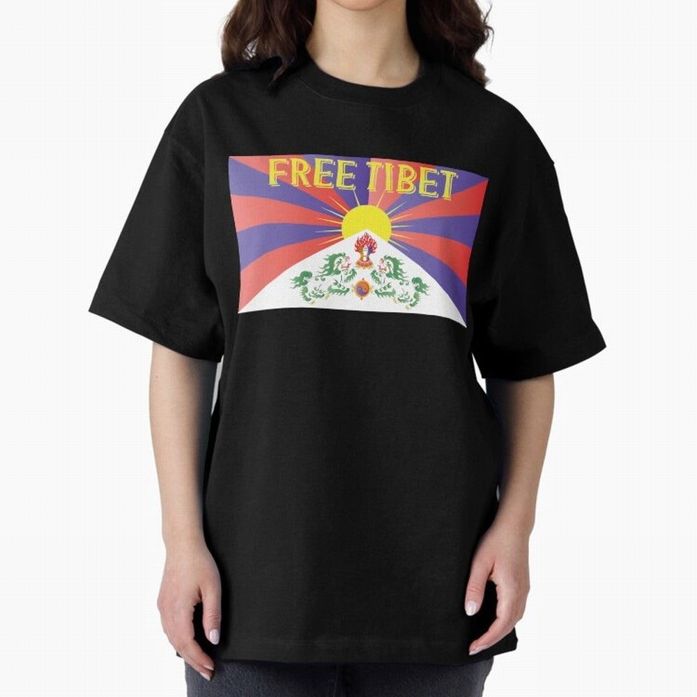 Free Tibet Movement Oversized T-Shirt Step into Global Football Passion for FIFA World Cup 2026 USA Canada Mexico, Made for Mbappe and Neymar, Spain and Netherlands, Supporter Pride, Iconic Celebrations, Legendary Names and Global Match Day Energy;