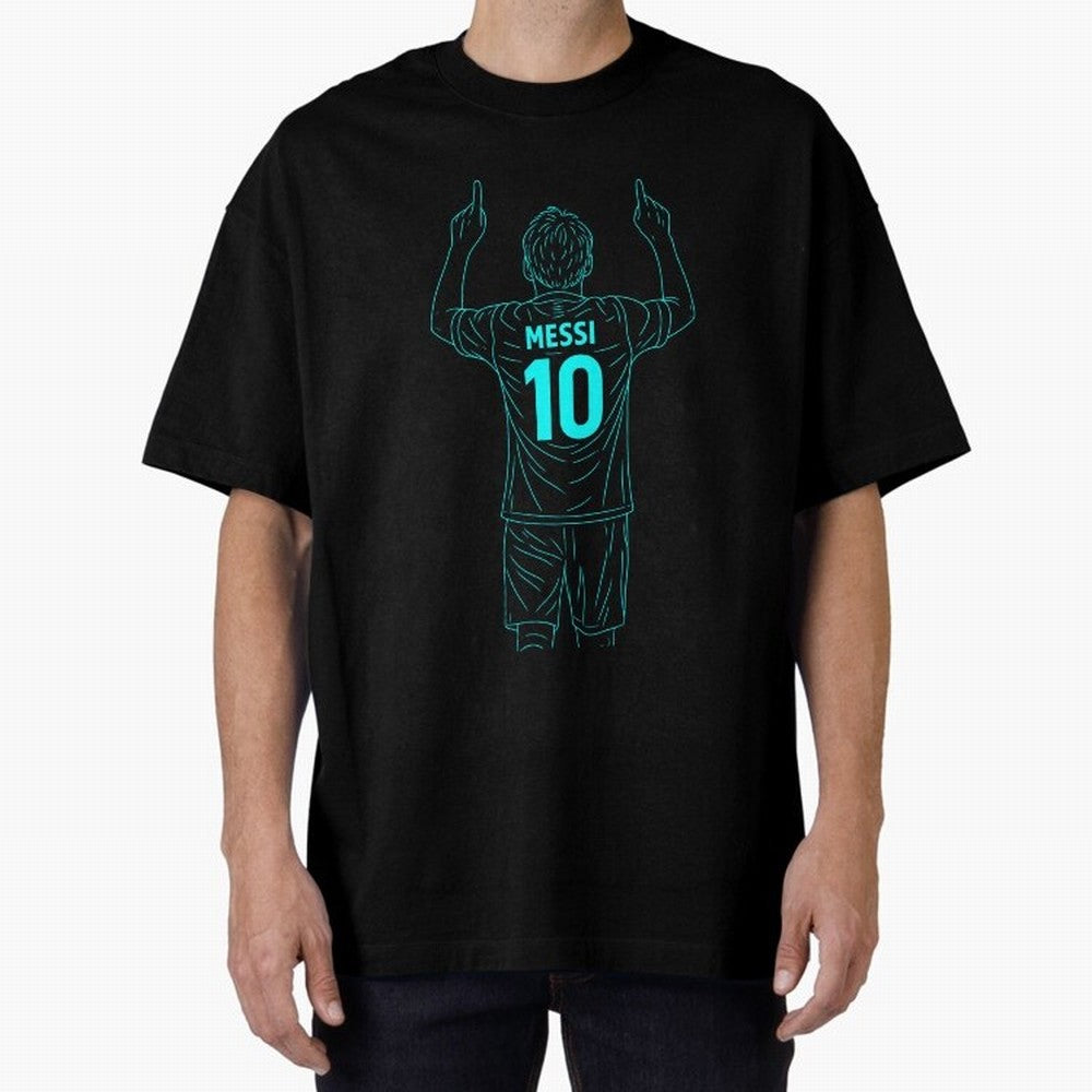 Messi Iconic Celebration Oversized T-Shirt Treasure FIFA World Cup 2026 Group Stage for Fans of Cristiano Ronaldo and Portugal, Spain and Germany, Bringing Sports Nostalgia, International Competition, Famous Players and Unforgettable Victories;