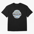 Decorative Argentina Logo Oversized T-Shirt Cheer for Match Day Hype around FIFA World Cup 2026, Messi and Cristiano Ronaldo, England and Germany, Championship Spirit, Famous Goals, Roaring Crowds and International Football Unity; Great for Watch
