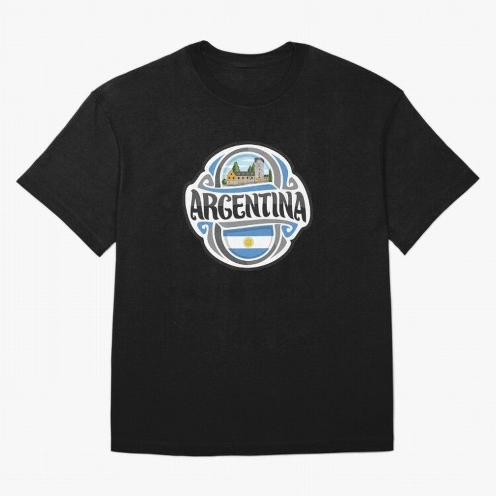 Decorative Argentina Logo Oversized T-Shirt Cheer for Match Day Hype around FIFA World Cup 2026, Messi and Cristiano Ronaldo, England and Germany, Championship Spirit, Famous Goals, Roaring Crowds and International Football Unity; Great for Watch