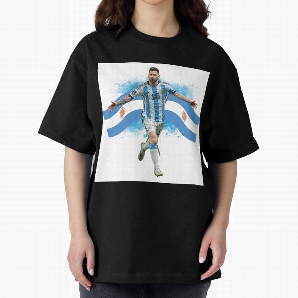 Messi - Argentina Classic T-Shirt Celebrate the Road through FIFA World Cup 2026 with Haaland and Mbappe, Argentina, France and Brazil Energy, Vintage Soccer Flavor, Modern Football Stars, National Flags and Final Night Emotion; Perfect for