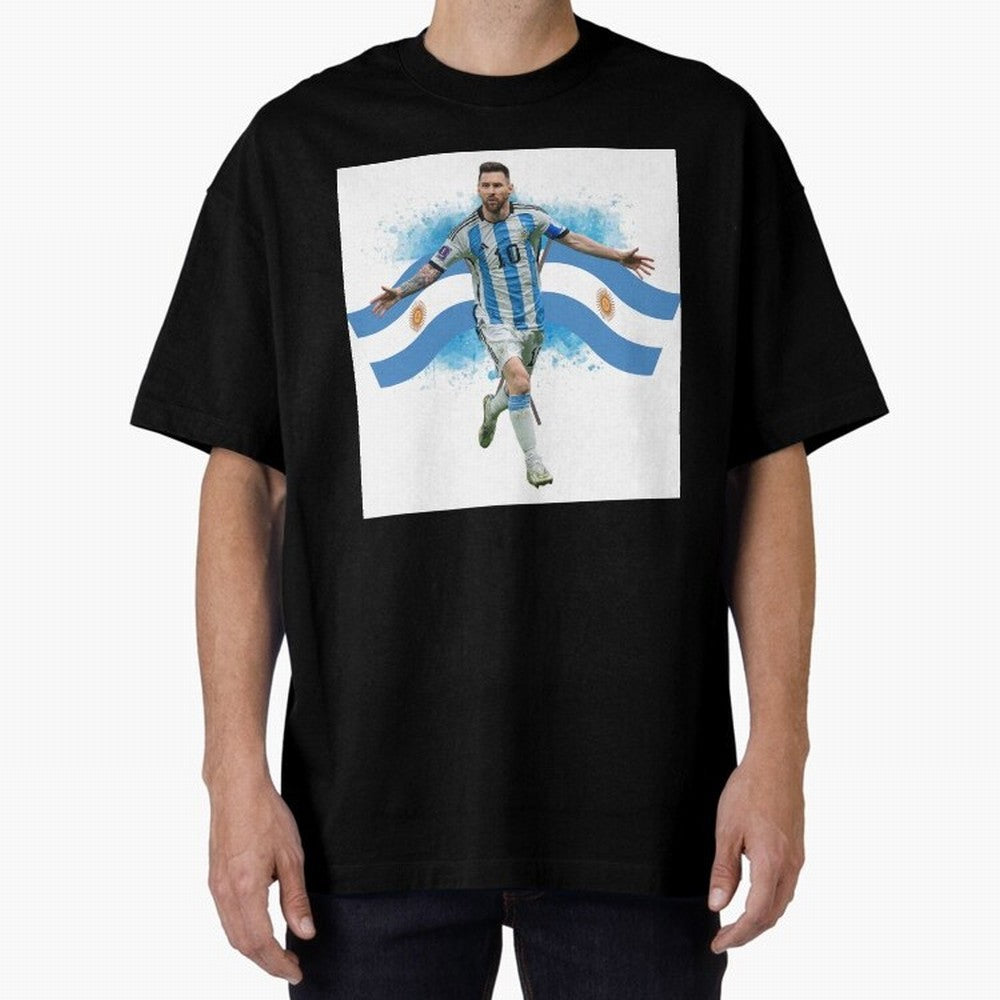 Messi - Argentina Classic T-Shirt Celebrate the Road through FIFA World Cup 2026 with Haaland and Mbappe, Argentina, France and Brazil Energy, Vintage Soccer Flavor, Modern Football Stars, National Flags and Final Night Emotion; Perfect for