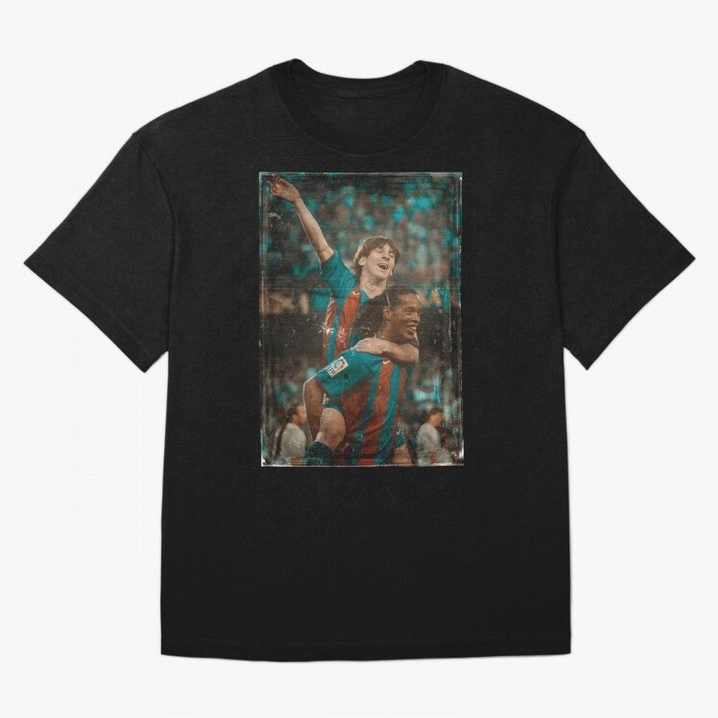 Messi and Ronaldinho Celebration Classic T-Shirt Relive Match Day Hype around FIFA World Cup 2026, Haaland and Mbappe, Germany, Global Supporter Spirit, Legendary Goals, National Colors and Tournament Celebration; Ideal for Football Dads, Football