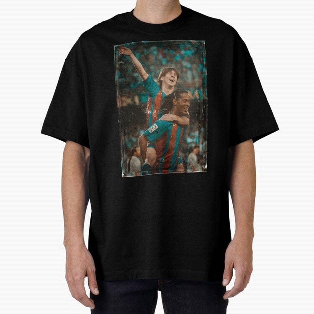 Messi and Ronaldinho Celebration Classic T-Shirt Relive Match Day Hype around FIFA World Cup 2026, Haaland and Mbappe, Germany, Global Supporter Spirit, Legendary Goals, National Colors and Tournament Celebration; Ideal for Football Dads, Football
