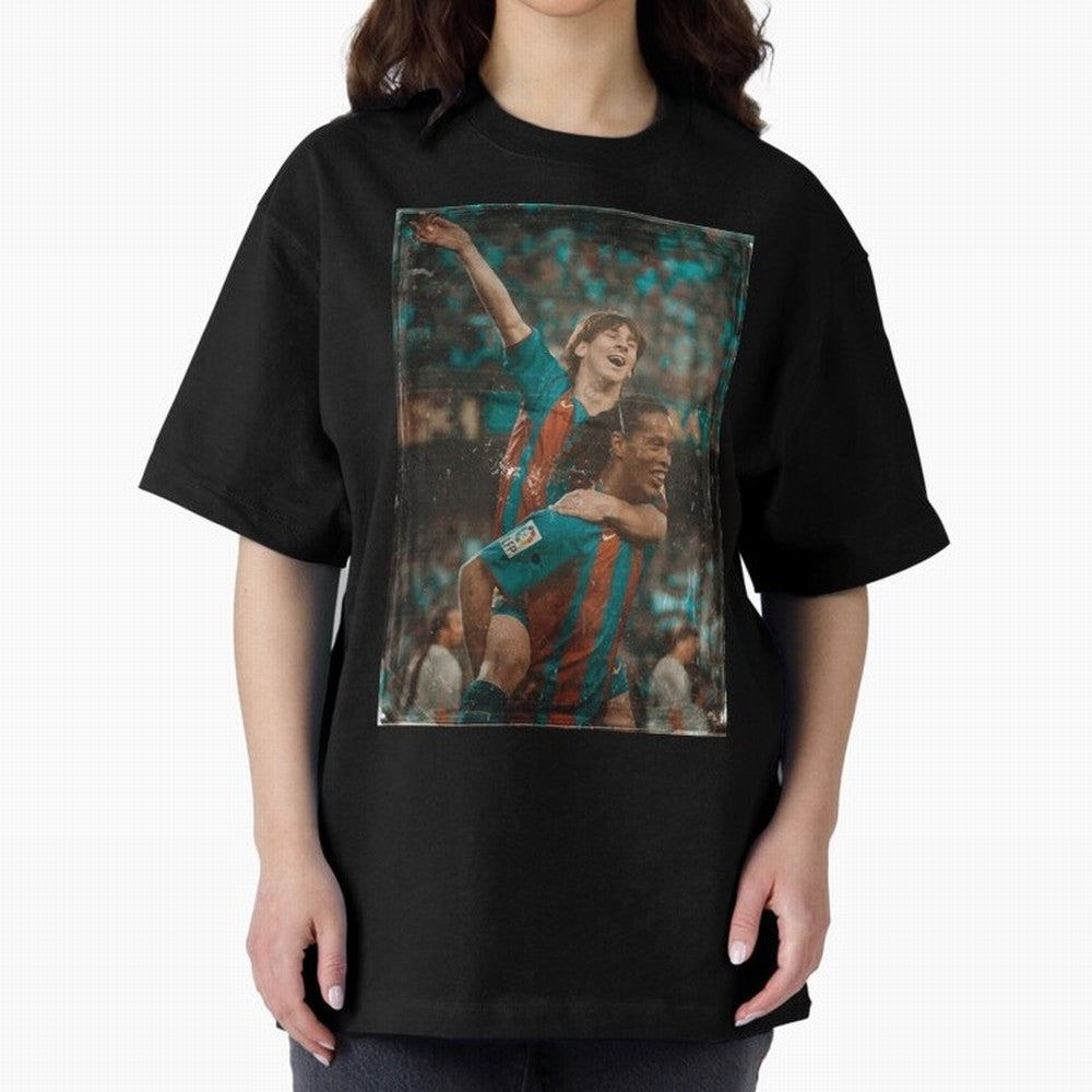 Messi and Ronaldinho Celebration Classic T-Shirt Relive Match Day Hype around FIFA World Cup 2026, Haaland and Mbappe, Germany, Global Supporter Spirit, Legendary Goals, National Colors and Tournament Celebration; Ideal for Football Dads, Football