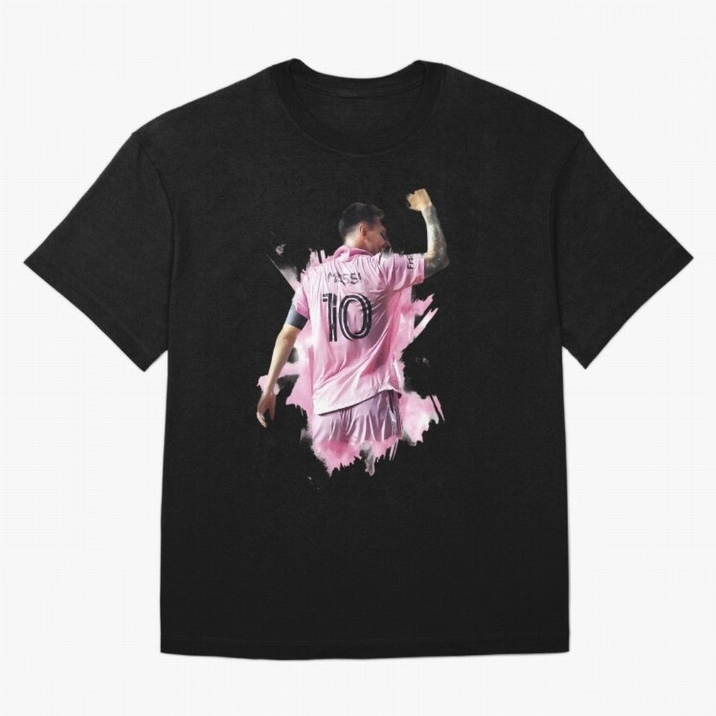Messi Inter Miami Celebration Art ¨C Football Legend in Pink Jersey Classic T-Shirt Celebrate Fan Culture around the FIFA World Cup 2026 Group Stage Journey through Mbappe Highlights, England Pride, Football Festival Excitement, Trophy Ambitions,