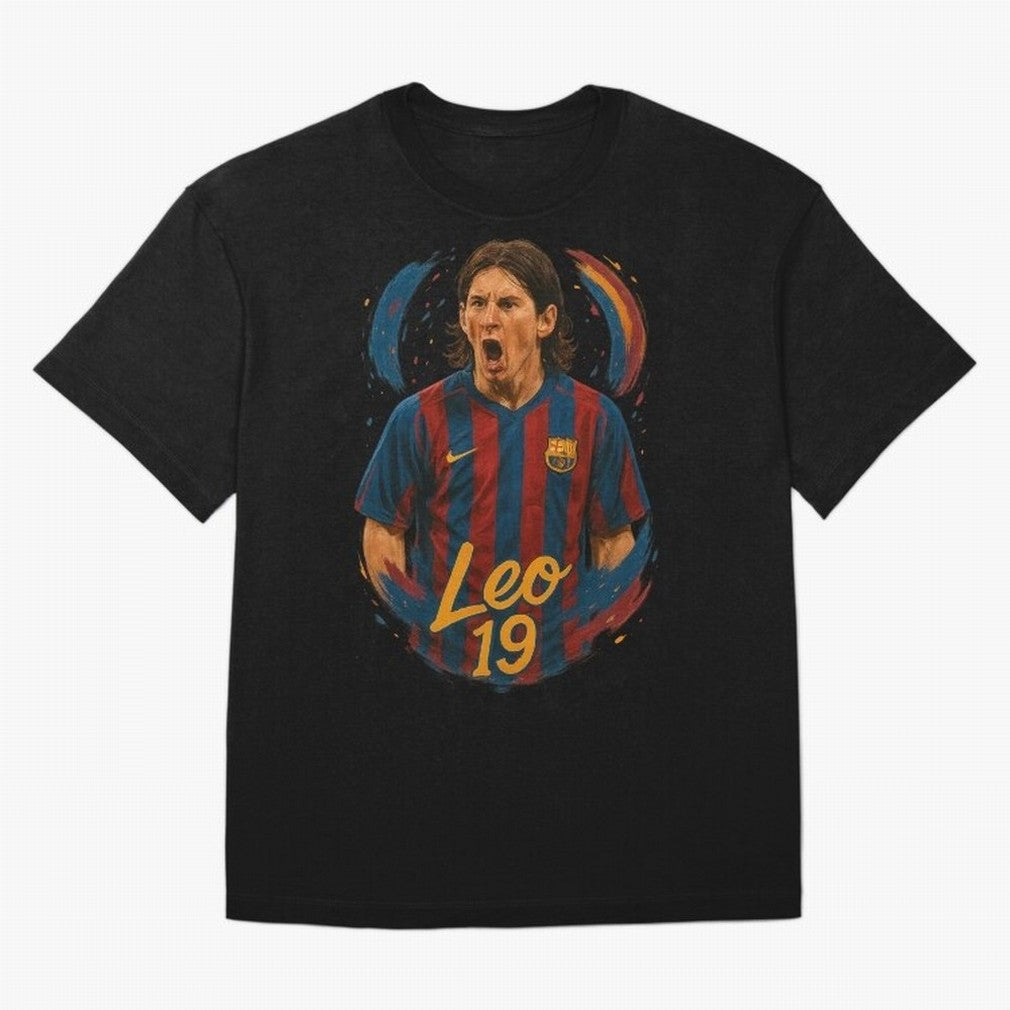 Young Messi Barcelona Art ¨C Rising Legend in Number 19 Tribute	 Classic T-Shirt Feel the Trophy Chase of Global Football Passion for FIFA World Cup 2026 USA Canada Mexico, Inspired by Neymar, Brazil, Tournament Hype, Historic Matchups, Family