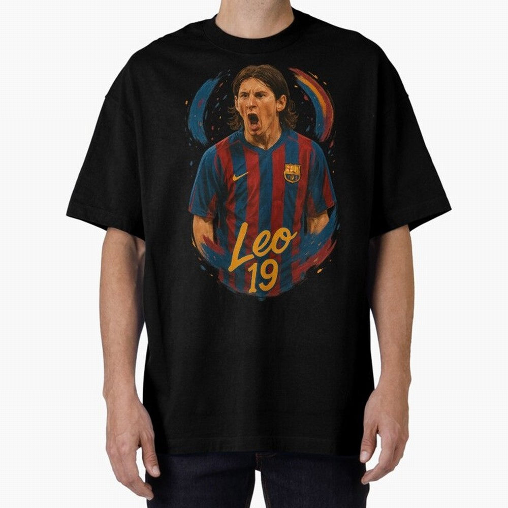 Young Messi Barcelona Art ¨C Rising Legend in Number 19 Tribute	 Classic T-Shirt Feel the Trophy Chase of Global Football Passion for FIFA World Cup 2026 USA Canada Mexico, Inspired by Neymar, Brazil, Tournament Hype, Historic Matchups, Family