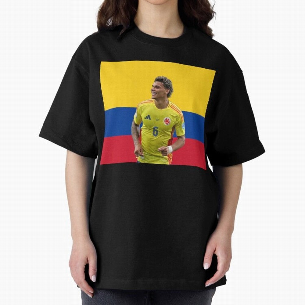 Richard Rios Colombian Flag Oversized T-Shirt Discover Match Day Hype around FIFA World Cup 2026 USA Canada Mexico, Messi, Neymar and Mbappe, Netherlands, Vintage Soccer Flavor, Modern Football Stars, National Flags and Final Night Emotion; Great