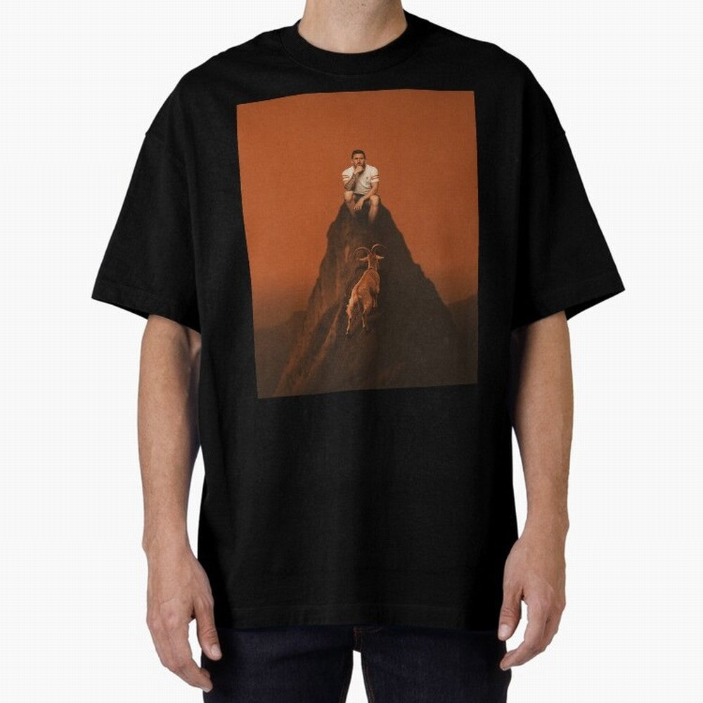 Goat messi football sunset Oversized T-Shirt Upgrade Global Football Passion for FIFA World Cup 2026, Inspired by Haaland and Mbappe, Spain and Netherlands, Match Day Excitement, Supporter Culture, Golden Goals and Global Football Passion; Ideal