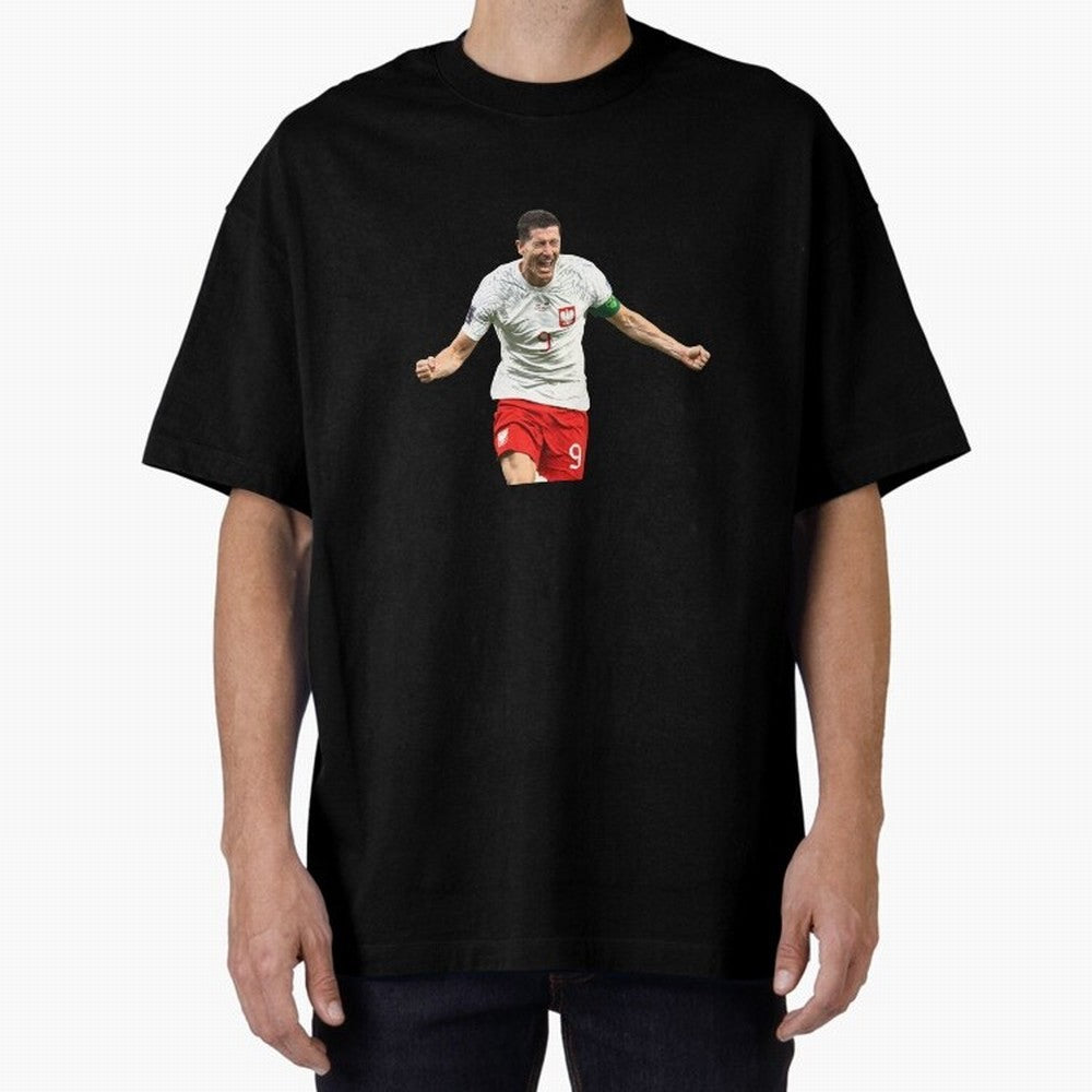Robert Lewandowski Oversized T-Shirt Show Match Day Excitement for Match Day Hype around FIFA World Cup 2026, Mbappe, Argentina and Brazil, Soccer Culture, Superstar Moments, National Team Dreams and Competitive Fire; Perfect for People Who Love