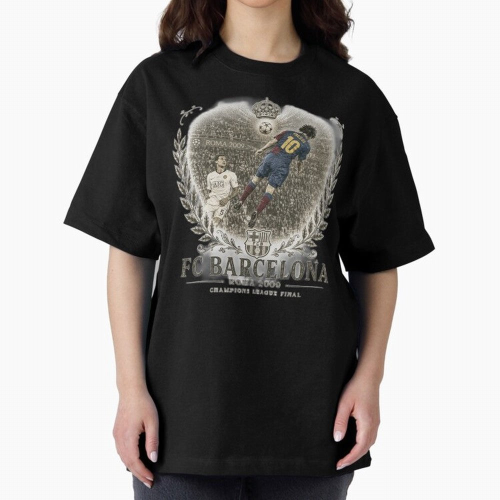 FC Barcelona Rome 2009 Champions League Final Vintage Oversized T-Shirt Celebrate Fan Culture around FIFA World Cup 2026 USA Canada Mexico Spirit, Capturing France and Portugal, Messi, Stadium Memories, Football Loyalty, International Chants and