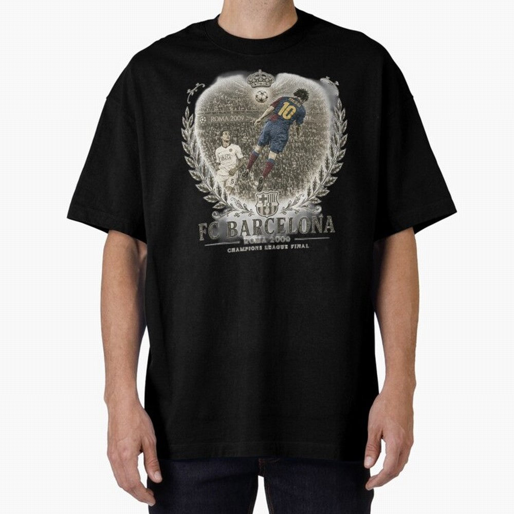 FC Barcelona Rome 2009 Champions League Final Vintage Oversized T-Shirt Celebrate Fan Culture around FIFA World Cup 2026 USA Canada Mexico Spirit, Capturing France and Portugal, Messi, Stadium Memories, Football Loyalty, International Chants and