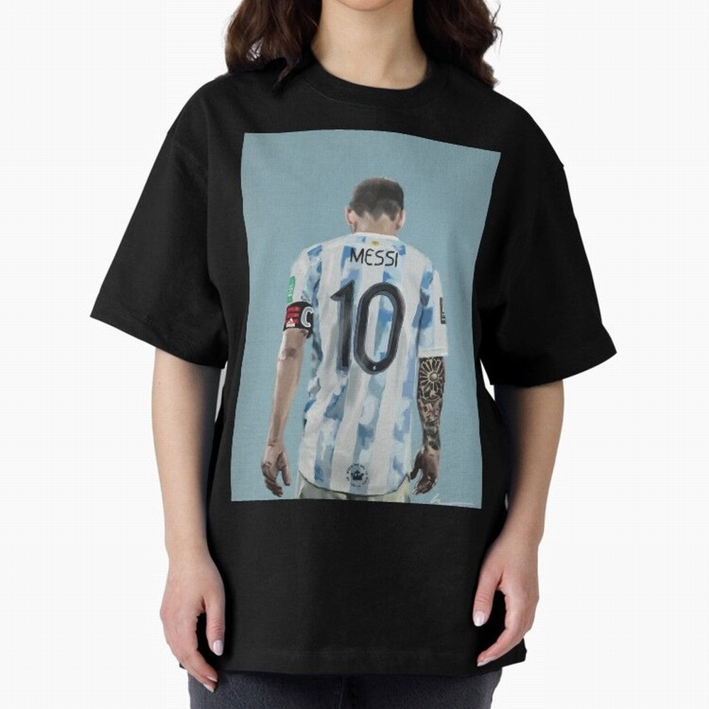 Portrait painting of Lionel Messi of Inter Miami and Argentina Classic T-Shirt Show Championship Spirit for FIFA World Cup 2026 USA Canada Mexico Inspired by Messi, Argentina Energy, Match Day Excitement, Supporter Culture, Golden Goals and Global