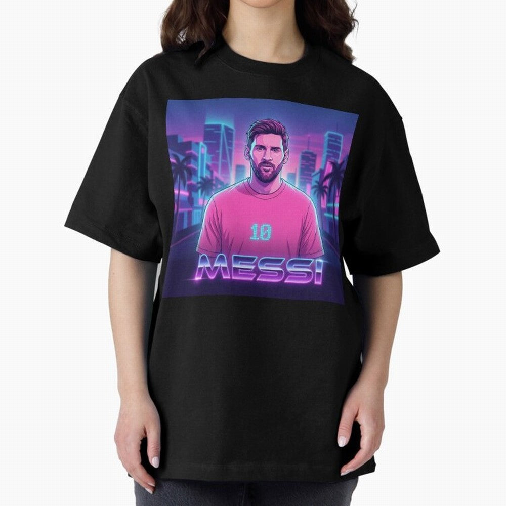 Inter Miami? Football Legend Messi Cyberpunk Retro Futurist Design (Version 2) Classic T-Shirt Honor the Beautiful Game during FIFA World Cup 2026 Group Stage Spirit, Celebrating Spain, CR7, Goal Celebration Energy, Supporter Heritage, Football