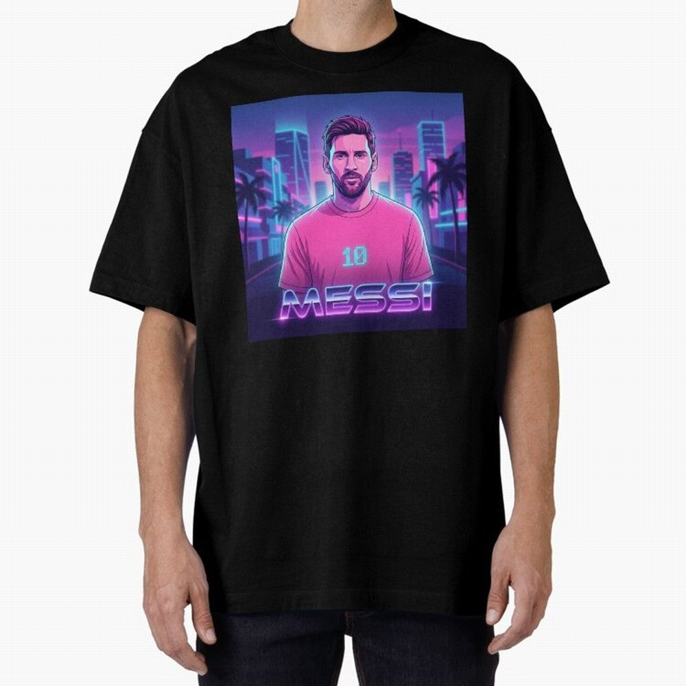 Inter Miami? Football Legend Messi Cyberpunk Retro Futurist Design (Version 2) Classic T-Shirt Honor the Beautiful Game during FIFA World Cup 2026 Group Stage Spirit, Celebrating Spain, CR7, Goal Celebration Energy, Supporter Heritage, Football