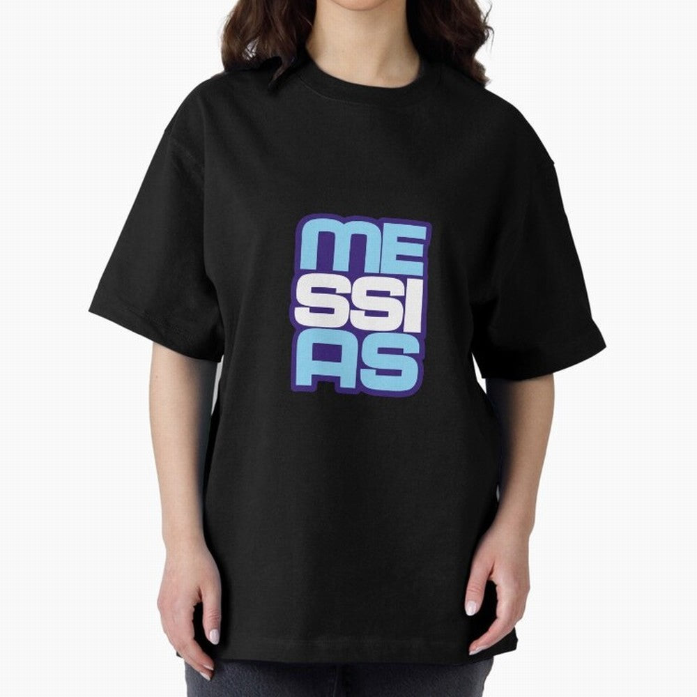 Light blue and white Messias Classic T-Shirt Celebrate Soccer Greatness during Match Day Hype around FIFA World Cup 2026 Group Stage, Neymar, Haaland and Cristiano Ronaldo, Portugal, Spain and Germany, Match Day Excitement, Supporter Culture,