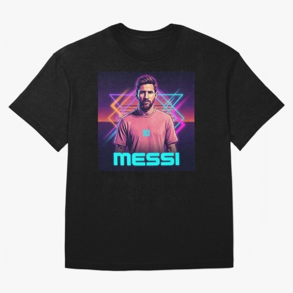 Inter Miami? Football Legend Messi Cyberpunk Retro Futurist Design (Version 5) Classic T-Shirt Embrace FIFA World Cup 2026 Spirit, Inspired by France, Messi, CR7 and Mbappe, Global Supporter Spirit, Legendary Goals, National Colors and Tournament