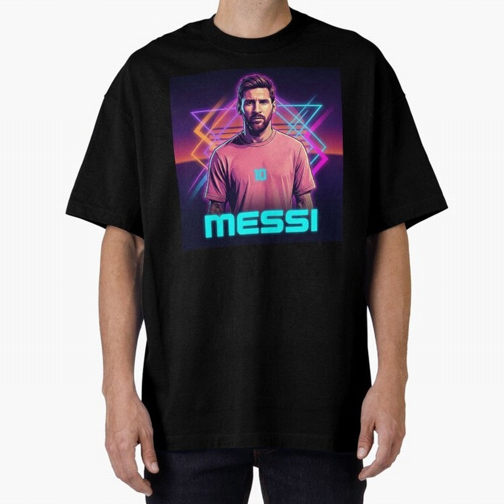 Inter Miami? Football Legend Messi Cyberpunk Retro Futurist Design (Version 5) Classic T-Shirt Embrace FIFA World Cup 2026 Spirit, Inspired by France, Messi, CR7 and Mbappe, Global Supporter Spirit, Legendary Goals, National Colors and Tournament