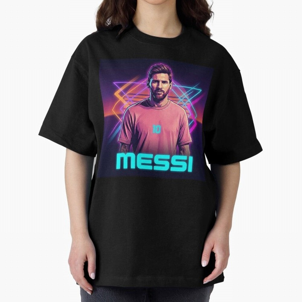 Inter Miami? Football Legend Messi Cyberpunk Retro Futurist Design (Version 5) Classic T-Shirt Embrace FIFA World Cup 2026 Spirit, Inspired by France, Messi, CR7 and Mbappe, Global Supporter Spirit, Legendary Goals, National Colors and Tournament