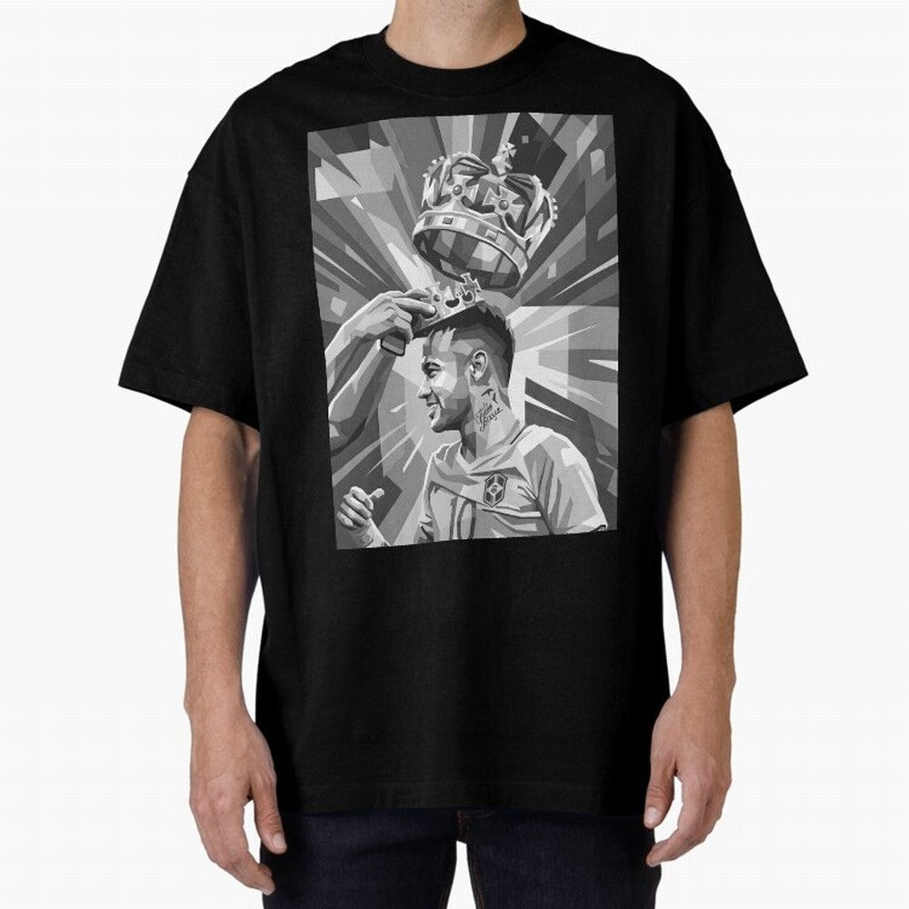 Neymar Grayscale Classic T-Shirt Join Supporters Worldwide for FIFA World Cup 2026 Group Stage Capturing Messi, Neymar and Mbappe, England and Germany Energy, Goal Celebration Energy, Supporter Heritage, Football Icons and Worldwide Tournament Joy;