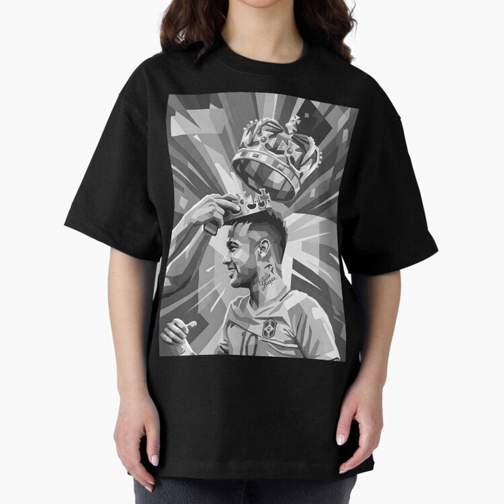 Neymar Grayscale Classic T-Shirt Join Supporters Worldwide for FIFA World Cup 2026 Group Stage Capturing Messi, Neymar and Mbappe, England and Germany Energy, Goal Celebration Energy, Supporter Heritage, Football Icons and Worldwide Tournament Joy;