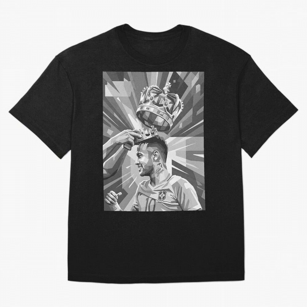 Neymar Grayscale Classic T-Shirt Join Supporters Worldwide for FIFA World Cup 2026 Group Stage Capturing Messi, Neymar and Mbappe, England and Germany Energy, Goal Celebration Energy, Supporter Heritage, Football Icons and Worldwide Tournament Joy;