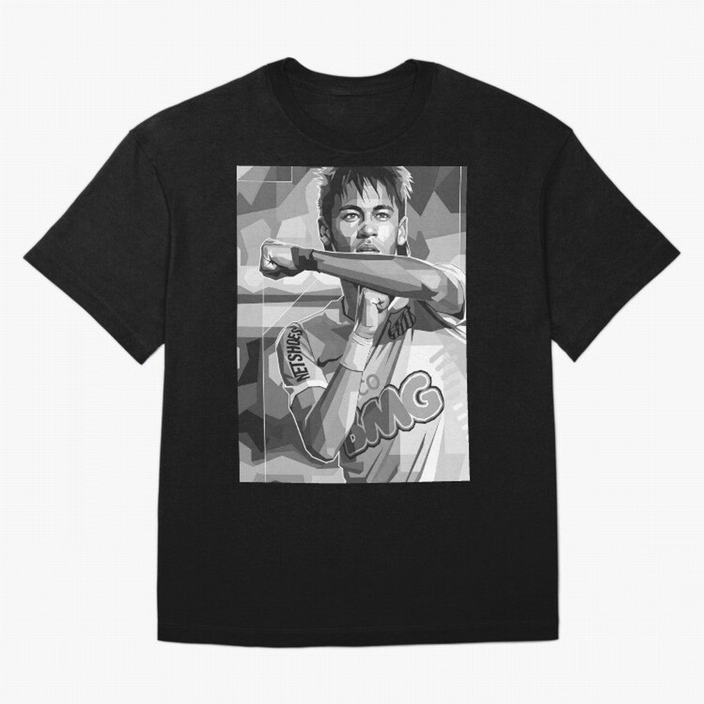 Neymar Grayscale Classic T-Shirt Show Passion for the Stars of Match Day Hype around FIFA World Cup 2026 USA Canada Mexico, Messi, CR7 and Mbappe, England, France and Netherlands, Retro Football Energy, Iconic Rivalries, Trophy Chase Drama and