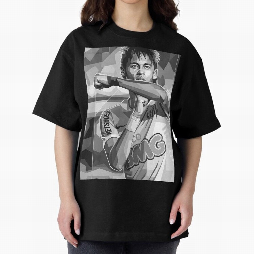 Neymar Grayscale Classic T-Shirt Show Passion for the Stars of Match Day Hype around FIFA World Cup 2026 USA Canada Mexico, Messi, CR7 and Mbappe, England, France and Netherlands, Retro Football Energy, Iconic Rivalries, Trophy Chase Drama and