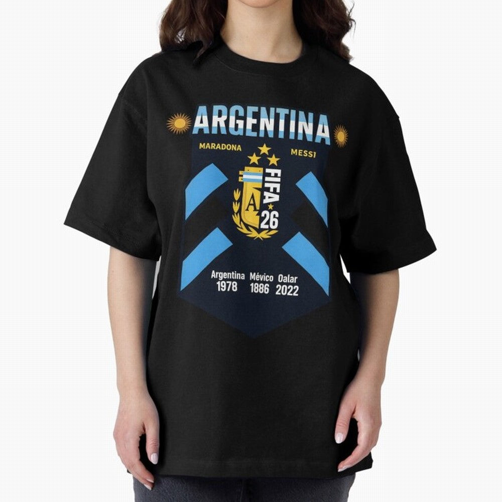 Argentina Football Champions Legacy Badge Design Active T-Shirt Capture FIFA World Cup 2026 USA Canada Mexico for Fans of Neymar, Haaland and Cristiano Ronaldo and France, Bringing Championship Spirit, Famous Goals, Roaring Crowds and International