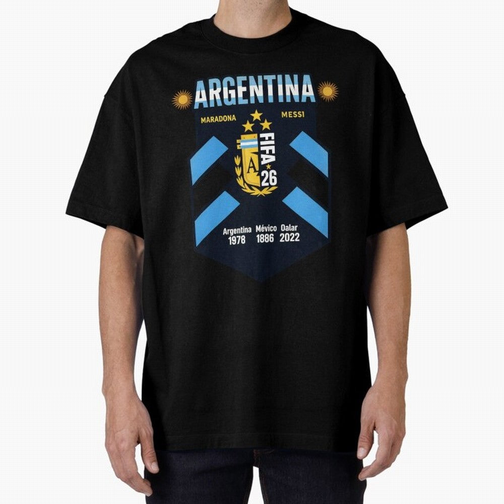 Argentina Football Champions Legacy Badge Design Active T-Shirt Capture FIFA World Cup 2026 USA Canada Mexico for Fans of Neymar, Haaland and Cristiano Ronaldo and France, Bringing Championship Spirit, Famous Goals, Roaring Crowds and International