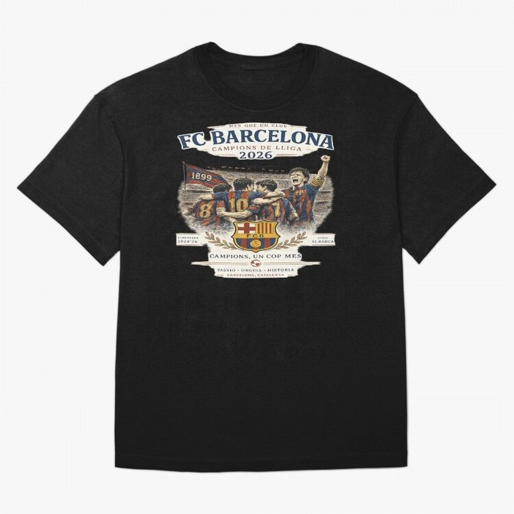 FC Barcelona Champions Vintage 2026 Oversized T-Shirt Celebrate Fan Favorites in Match Day Hype around FIFA World Cup 2026 USA Canada Mexico, Neymar, Haaland and Cristiano Ronaldo, Portugal, Spain and Germany, Worldwide Fan Energy, Dramatic Goals,