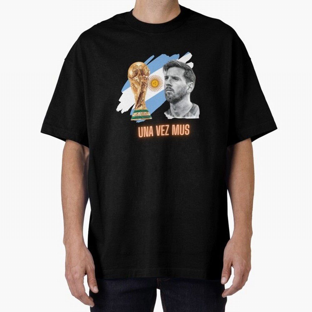 Messi in World Cup 2026 Oversized T-Shirt Support Your Favorite Stars during FIFA World Cup 2026 Group Stage for Fans of Mbappe and France and Portugal, Bringing Vintage Soccer Flavor, Modern Football Stars, National Flags and Final Night Emotion;