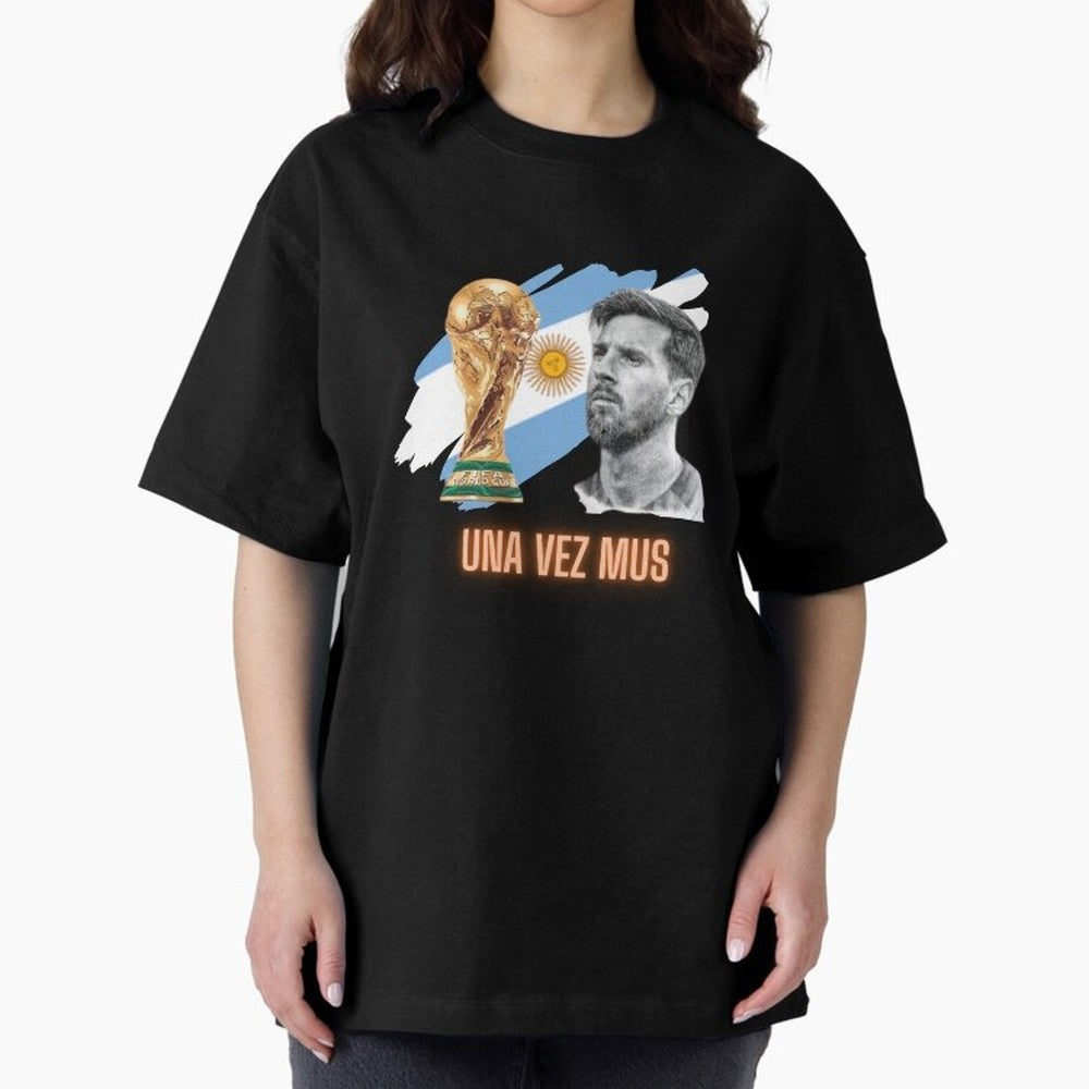 Messi in World Cup 2026 Oversized T-Shirt Support Your Favorite Stars during FIFA World Cup 2026 Group Stage for Fans of Mbappe and France and Portugal, Bringing Vintage Soccer Flavor, Modern Football Stars, National Flags and Final Night Emotion;