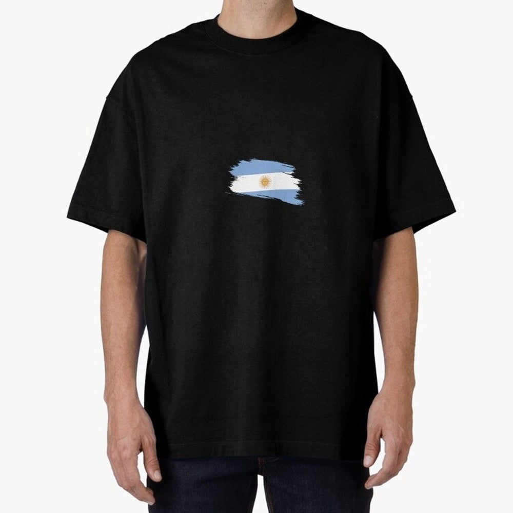 Argentina Oversized T-Shirt Celebrate Soccer Greatness during FIFA World Cup 2026 Group Stage for Fans of Haaland and France and Portugal, Bringing Sports Nostalgia, International Competition, Famous Players and Unforgettable Victories; Perfect for