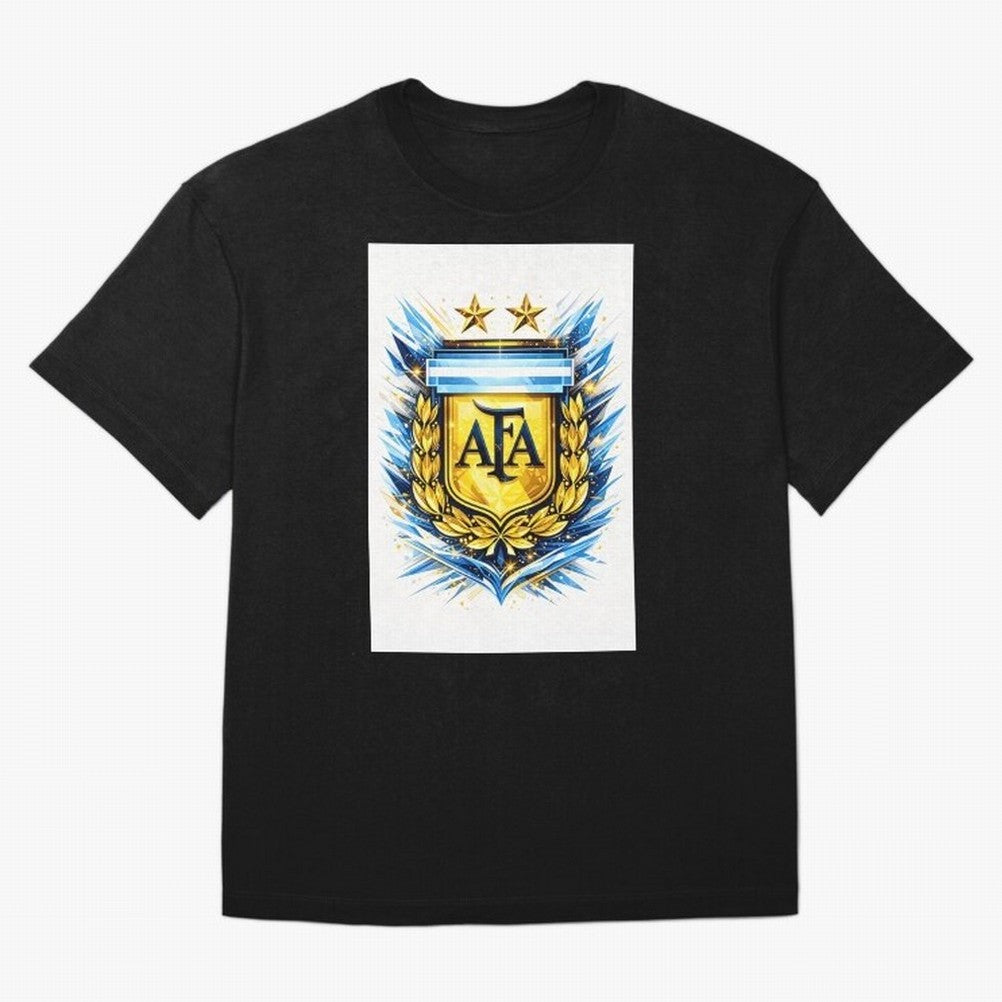 Argentina champions AFA crest gold blue soccer design Oversized T-Shirt Show Passion for the Stars of Global Football Passion for FIFA World Cup 2026, Built around CR7 and Messi, France, Football Passion, Legendary Performances, Festival Vibes and
