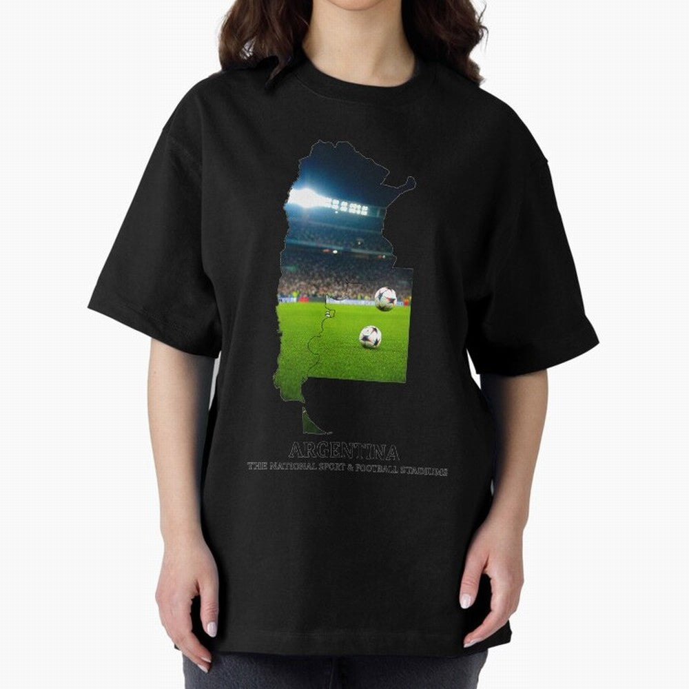 Argentina Map Art - Football Passion & National Stadiums Design Classic T-Shirt Experience the Global Stage of FIFA World Cup 2026 Spirit, Highlighting Portugal, Spain and Germany, Messi, Game Day Rituals, Football Legends, Country Pride and the