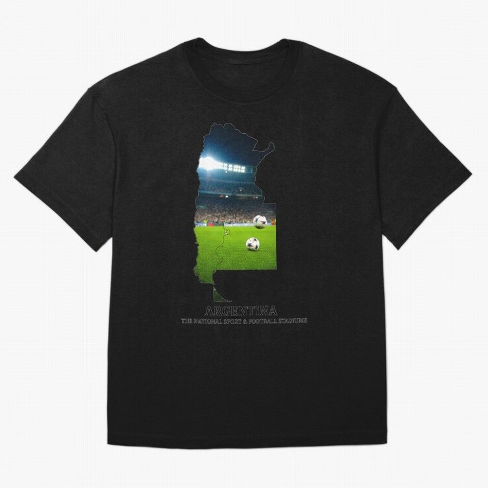 Argentina Map Art - Football Passion & National Stadiums Design Classic T-Shirt Experience the Global Stage of FIFA World Cup 2026 Spirit, Highlighting Portugal, Spain and Germany, Messi, Game Day Rituals, Football Legends, Country Pride and the
