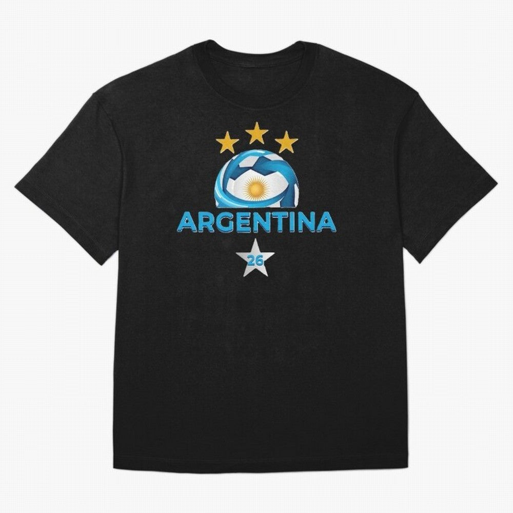 Argentina 2026 Stars Oversized T-Shirt Join Supporters Worldwide for the FIFA World Cup 2026 Journey through Messi, Neymar and Mbappe Highlights, Portugal, Spain and Germany Pride, Goal Celebration Energy, Supporter Heritage, Football Icons and