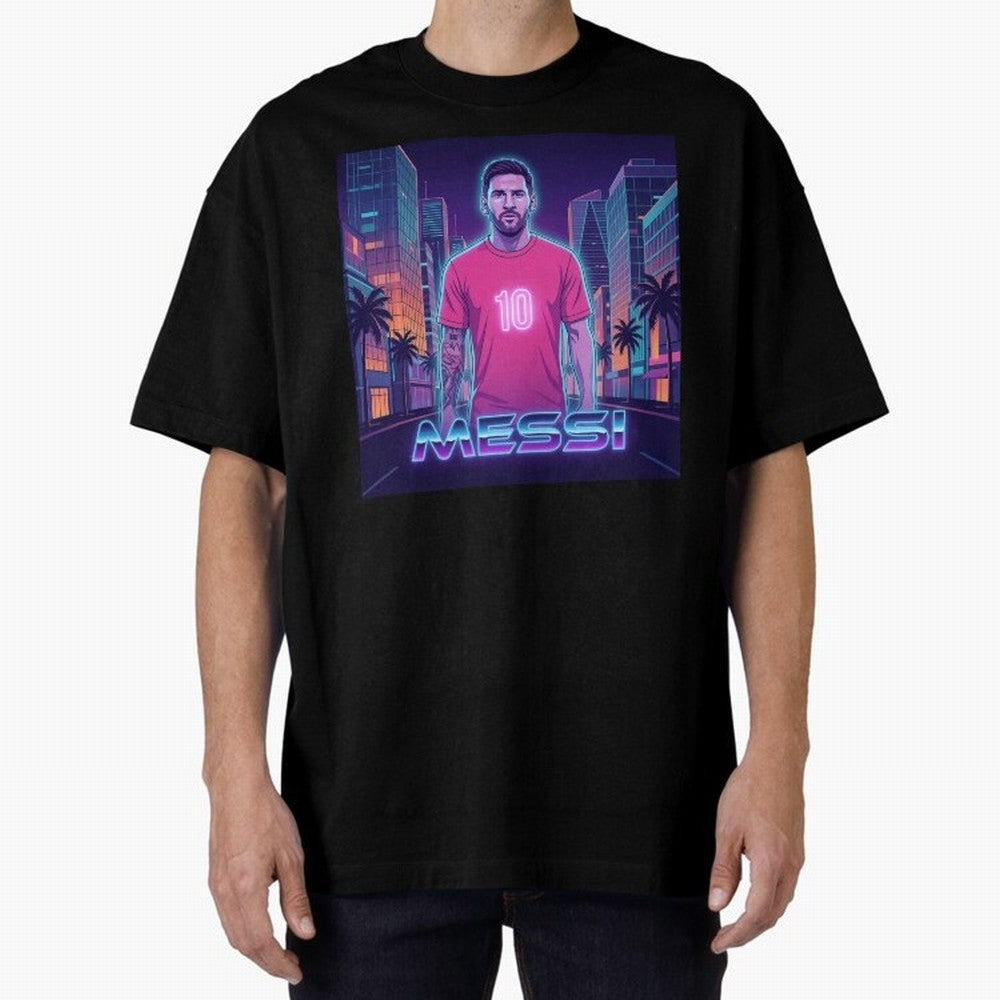 Inter Miami Football Legend Messi Cyberpunk Retro Futurist Design Classic T-Shirt Cheer through Every Moment of Global Football Passion for FIFA World Cup 2026 Group Stage, Built around CR7, England, Championship Spirit, Famous Goals, Roaring
