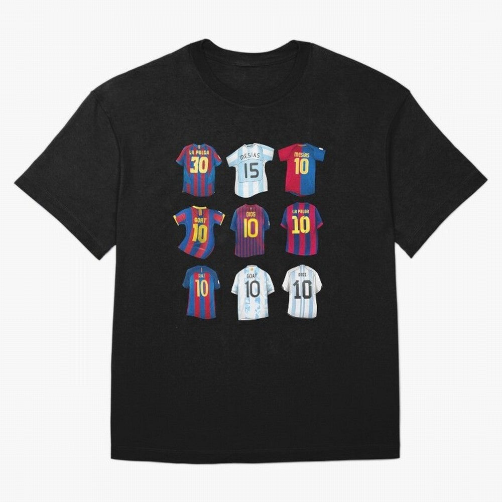 Messi Era Football Jerseys Oversized T-Shirt Show Your Love for Global Football Passion for FIFA World Cup 2026, Driven by CR7 and Messi, England, Football Festival Excitement, Trophy Ambitions, Country Rivalries and Star Player Buzz; Great for
