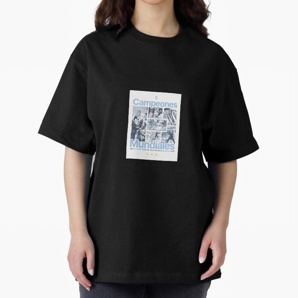 Argentina Qatar 2022 Oversized T-Shirt Support Match Day Hype around FIFA World Cup 2026 USA Canada Mexico, CR7 and Messi, France and Portugal, Tournament Hype, Historic Matchups, Family Viewing Parties and Global Sports Pride; Ideal for Passionate