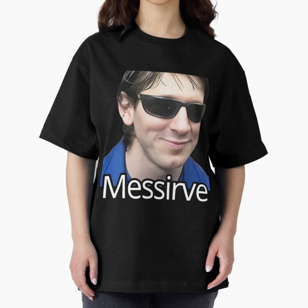 Messirve Football Meme Oversized T-Shirt Follow Every Goal of Match Day Hype around FIFA World Cup 2026 Group Stage, CR7, Spain, Game Day Rituals, Football Legends, Country Pride and the Road to the Final; Perfect for People Who Love Argentina,