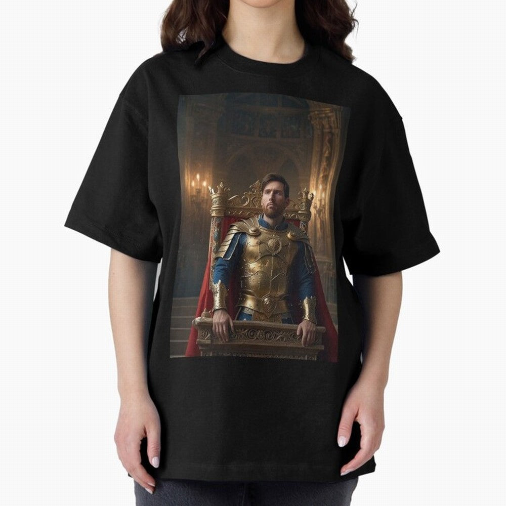 Messi the King 1 Oversized T-Shirt Step into FIFA World Cup 2026 Spirit, Centered on Argentina, France and Brazil, Messi and Cristiano Ronaldo, Goal Celebration Energy, Supporter Heritage, Football Icons and Worldwide Tournament Joy; Built for