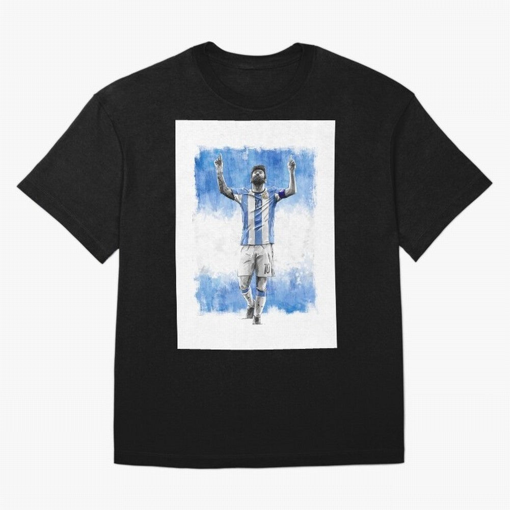 Messi Argentina Football Drawing Oversized T-Shirt Make Every Match About FIFA World Cup 2026 Group Stage Spirit, Celebrating Brazil, Portugal and Argentina, Messi and Cristiano Ronaldo, Goal Celebration Energy, Supporter Heritage, Football Icons