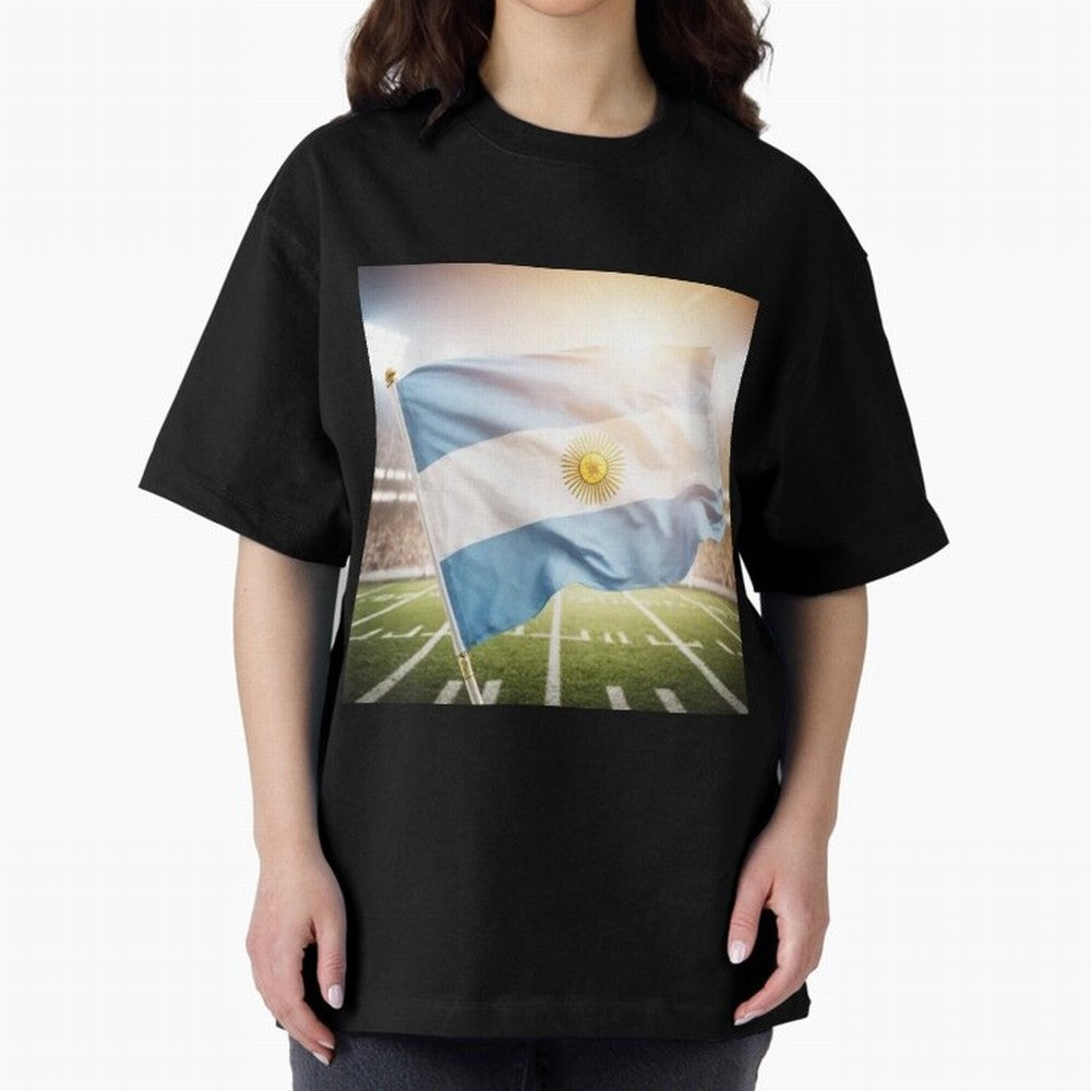 Argentina Flag 3D Football Design ¨C Supporters Argentina Classic T-Shirt Elevate Match Day Hype around FIFA World Cup 2026 Group Stage, Mbappe, England, Stadium Memories, Football Loyalty, International Chants and Championship Tradition; Ideal for