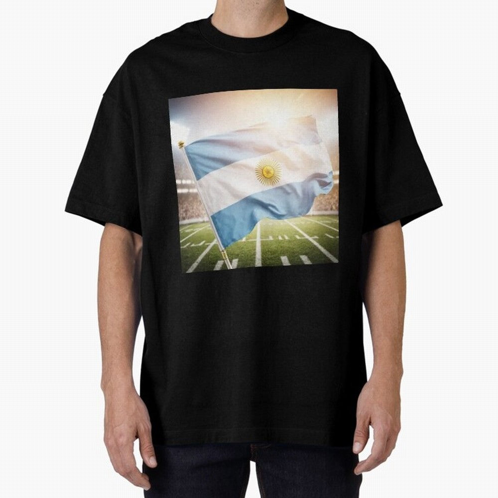 Argentina Flag 3D Football Design ¨C Supporters Argentina Classic T-Shirt Elevate Match Day Hype around FIFA World Cup 2026 Group Stage, Mbappe, England, Stadium Memories, Football Loyalty, International Chants and Championship Tradition; Ideal for