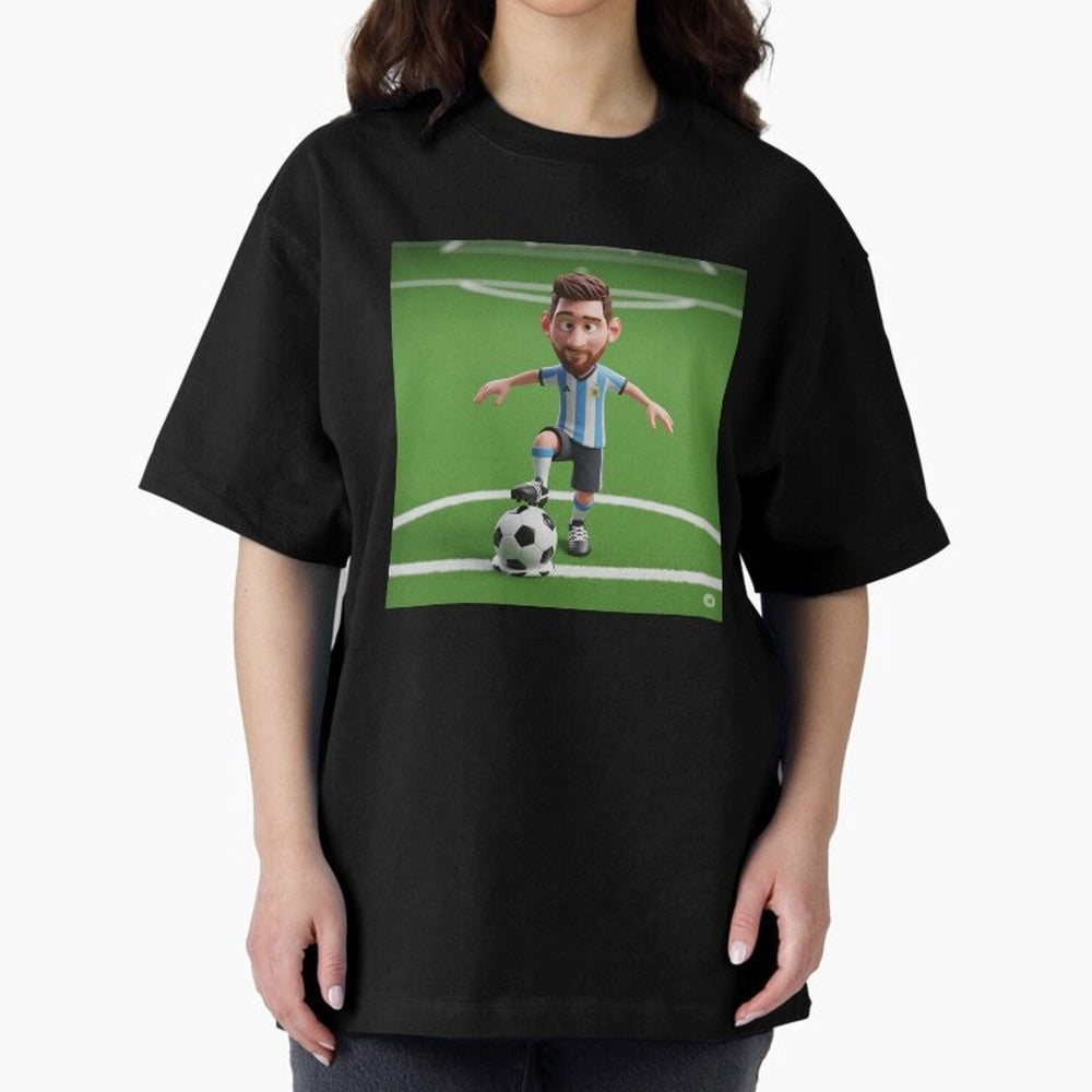 Football Oversized T-Shirt Bring Home Global Football Passion for FIFA World Cup 2026 USA Canada Mexico, Featuring CR7 and Messi, Brazil, Classic Soccer Heritage, Championship Pressure, Fan Loyalty and International Pride; Perfect for Fans,