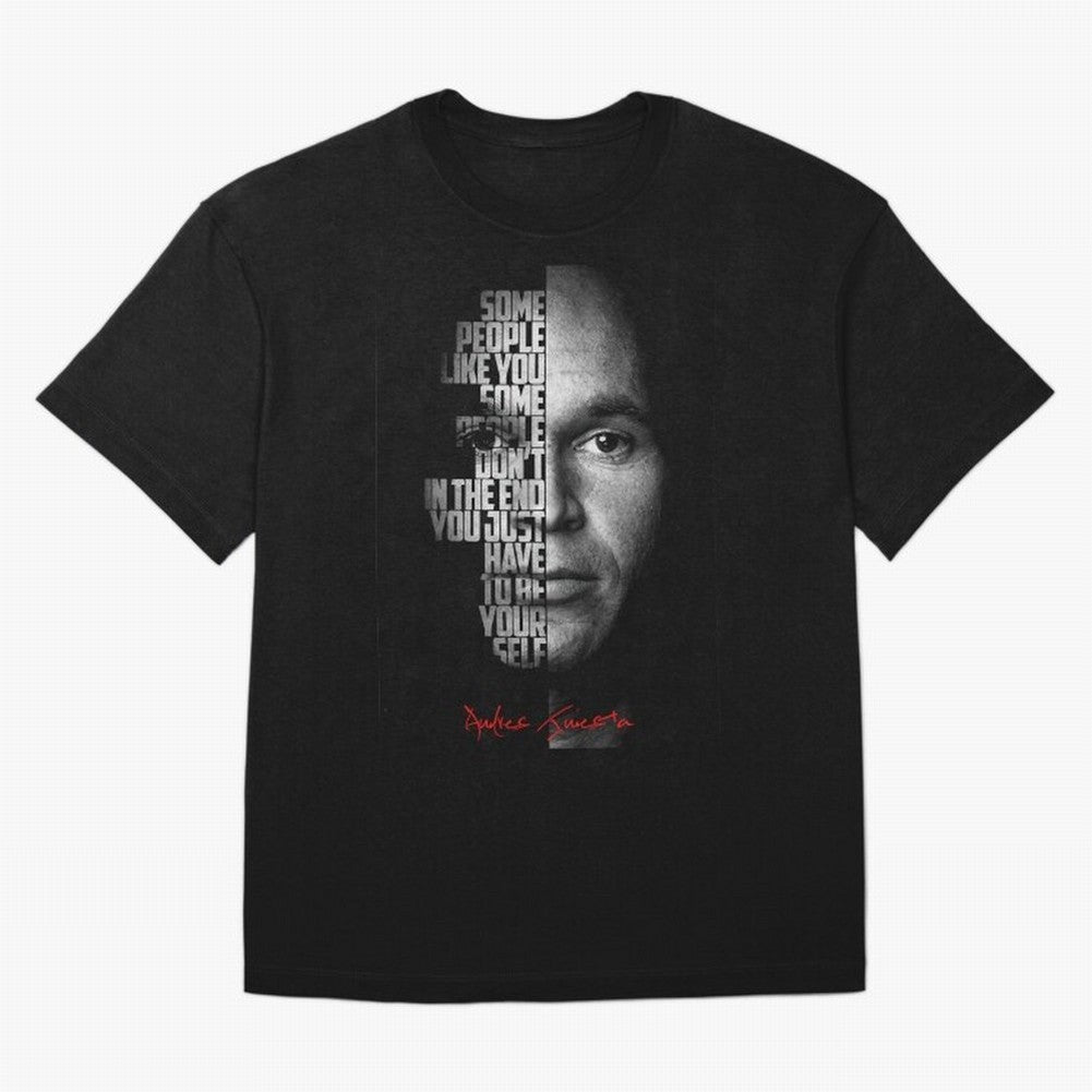 Black and white Andres Iniesta Quote. Oversized T-Shirt Bring Match Day Fire to FIFA World Cup 2026 Group Stage Spirit, Built around Spain, Neymar, Match Day Excitement, Supporter Culture, Golden Goals and Global Football Passion; Perfect for